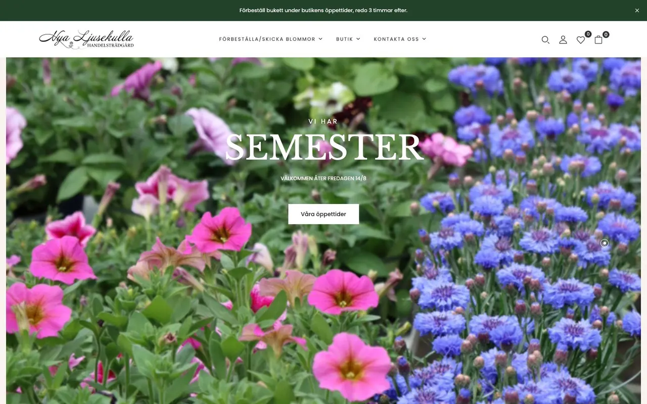 The nyaljusekulla.se homepage