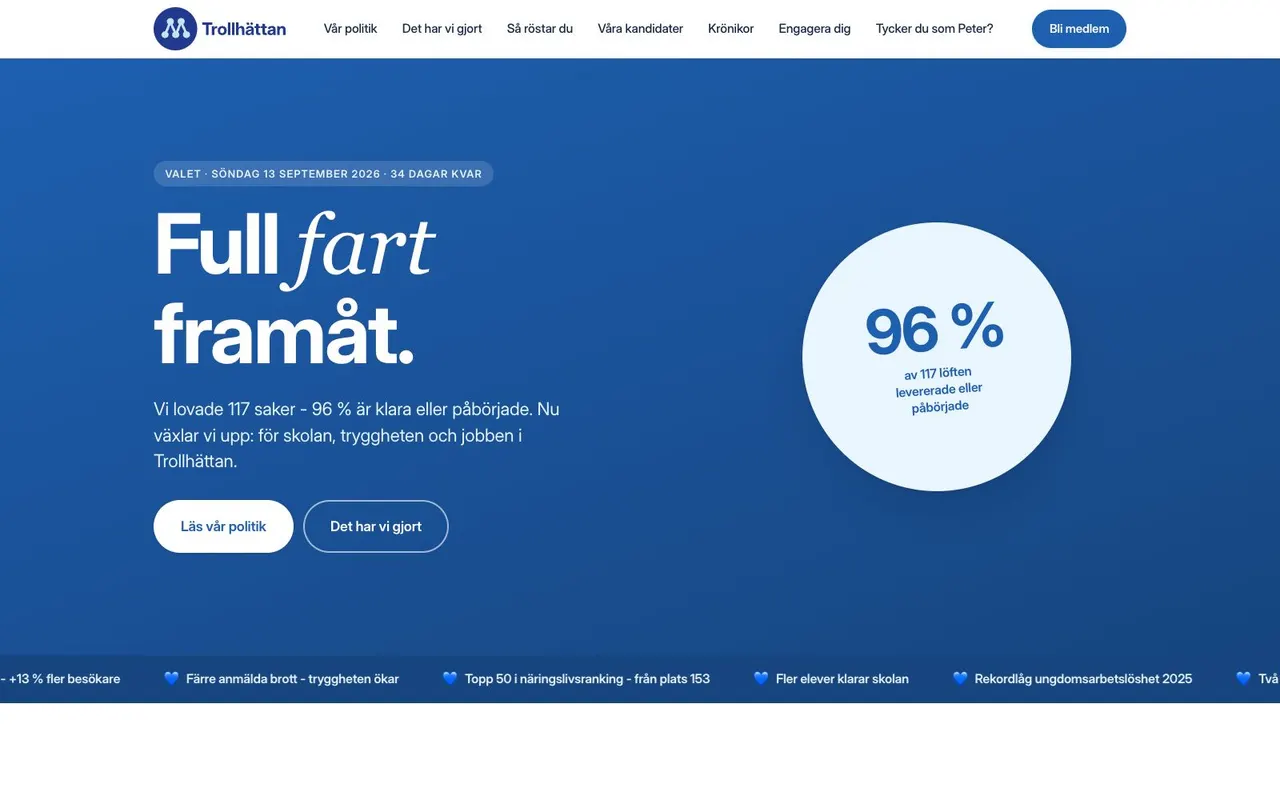 The nystarten.se homepage